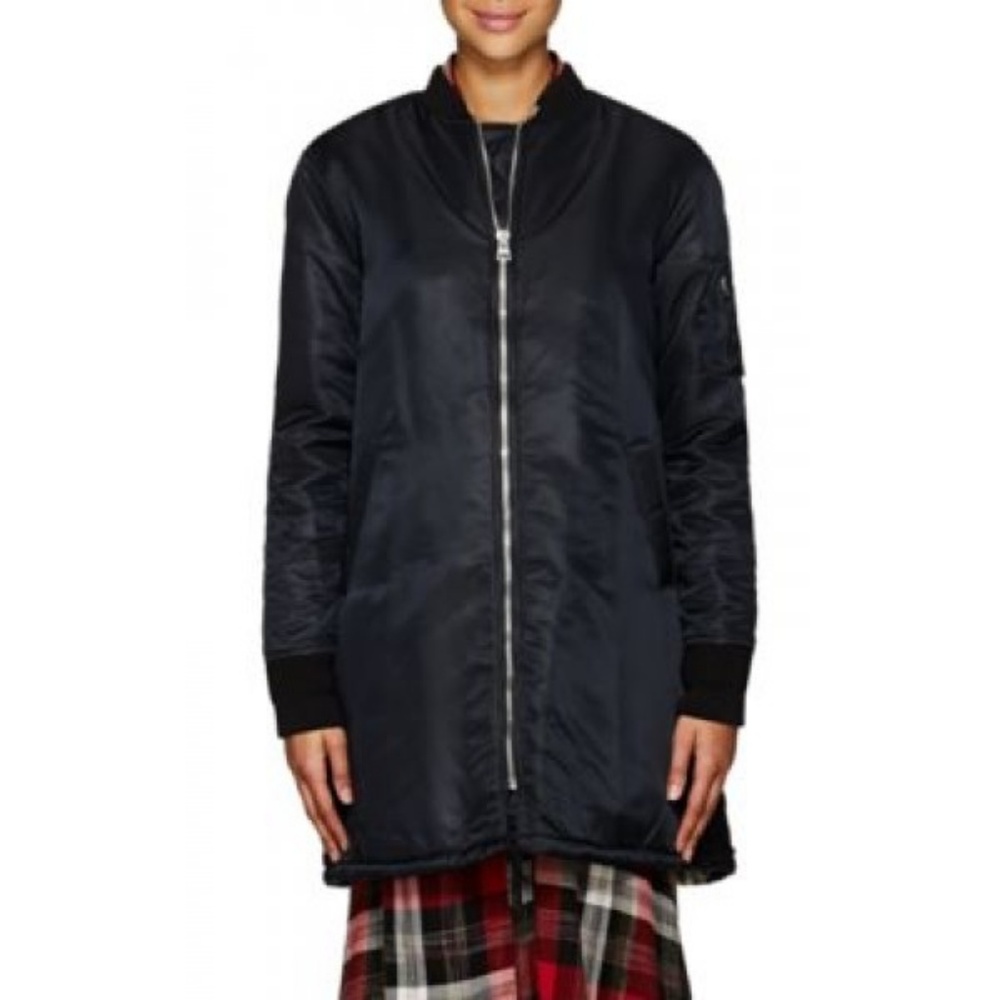 Luxury VIS Ā VIS Faux-Fur-Lined Long Bomber Jacket